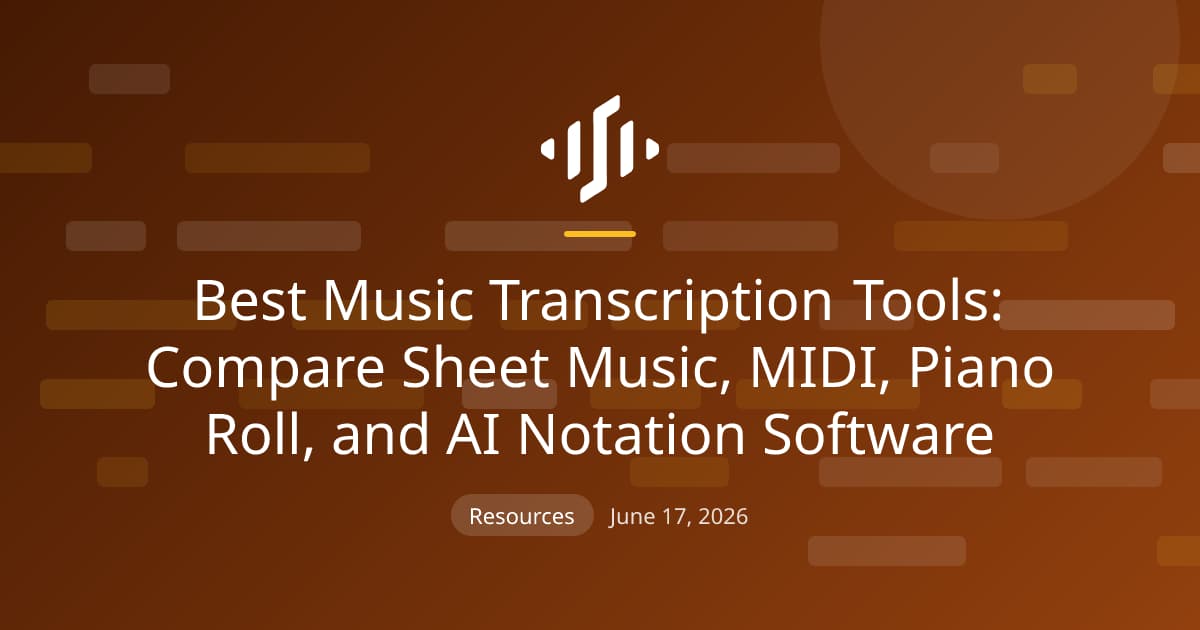 Music transcription tools by use case: notation software, AI transcription, MIDI conversion, piano roll, and PDF export