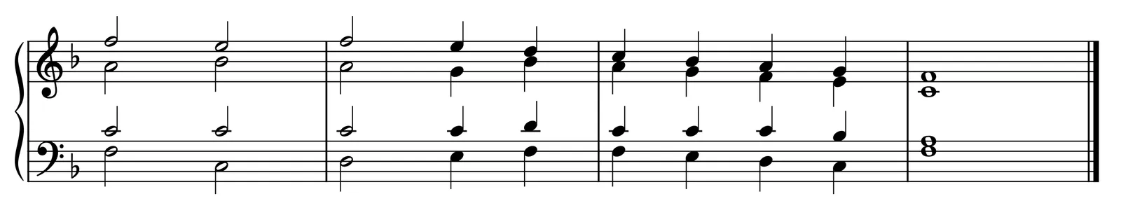 Unnecessarily separated two-voice example